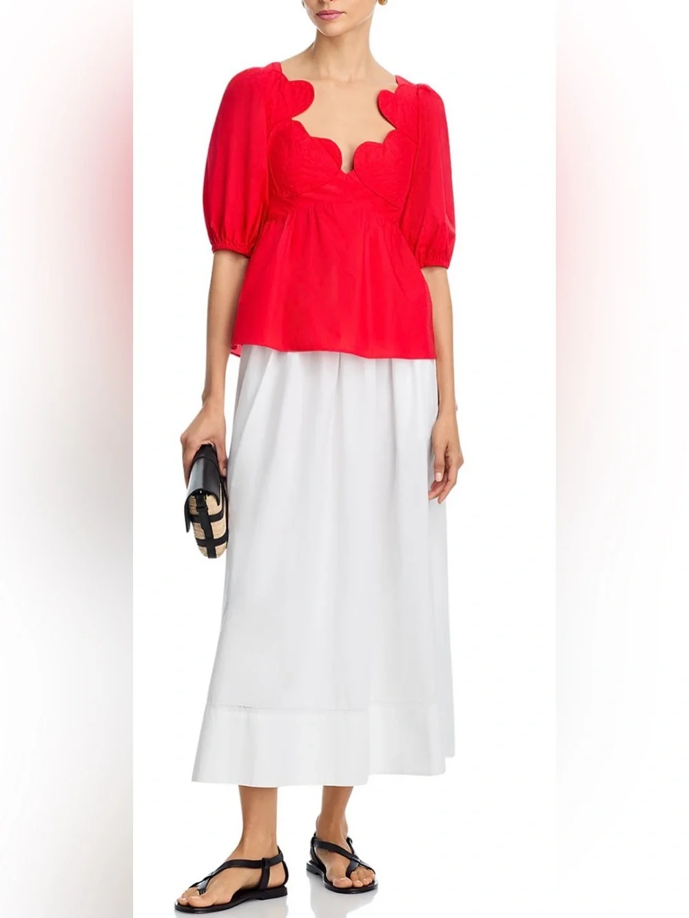 FARM Rio Heart Appliqué Blouse